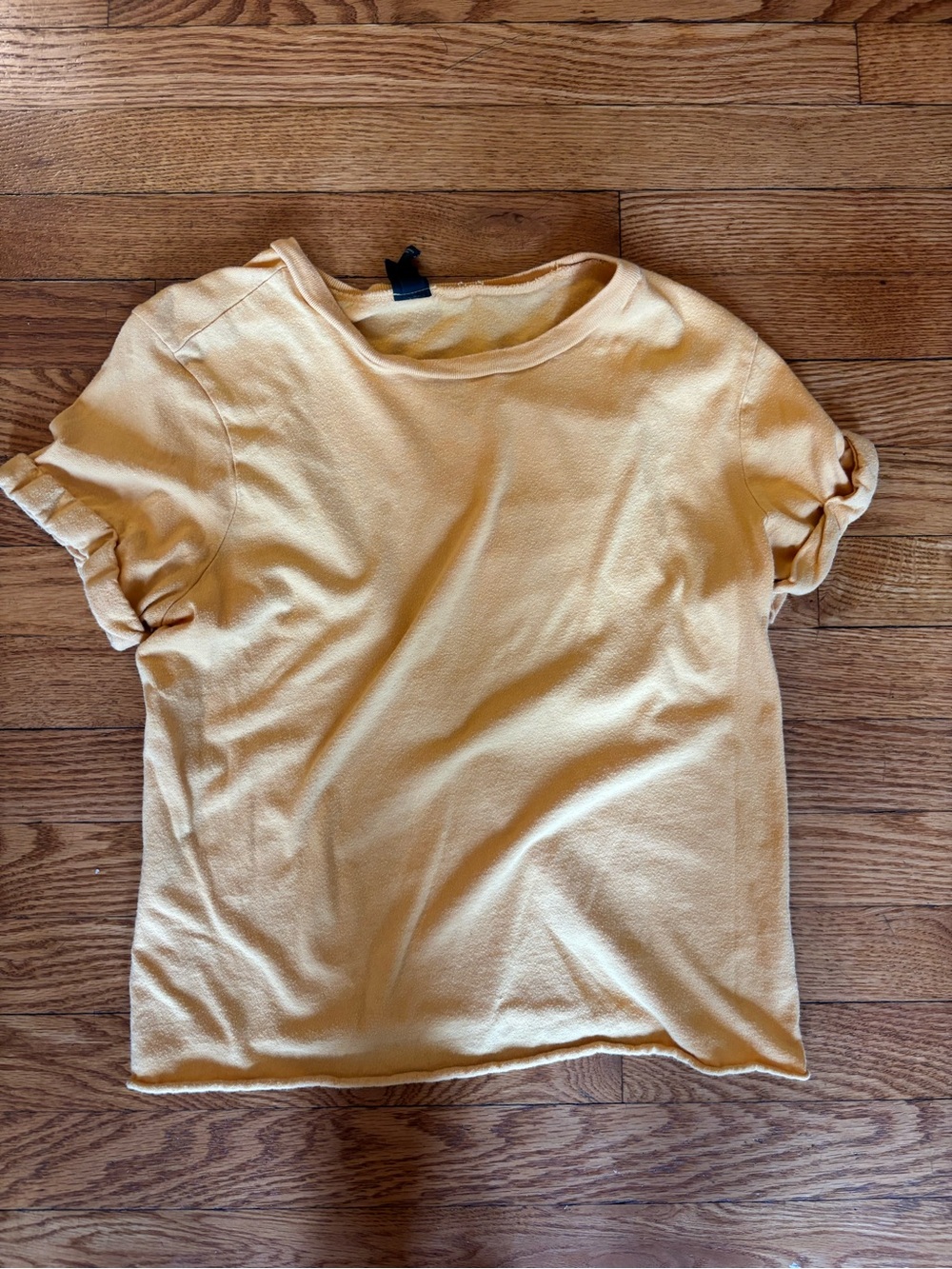 Target Light Yellow Short Sleeve Crewneck Top